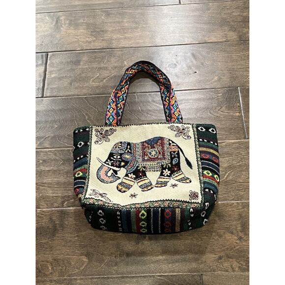 Thailand Elephant HandBag Elephant Tapestry Style Hippie Handbag - Picture 2 of 9